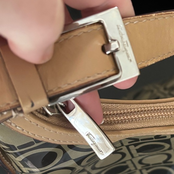 SALVATORE FERRAGAMO Translucent Gancini Logo Shoulder Bag - Picture 6 of 13